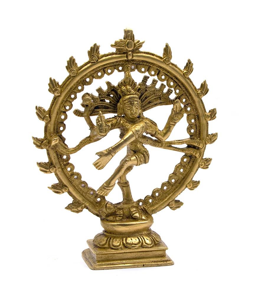 Brass Natraj Dancing Shiva Religious Idol image 0