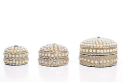 Metal Hand Made Jewellery Box with Pearl Work image 1
