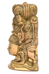 Brass Shiva Parvati Three Face image 2