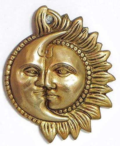 Brass Sun Moon Wall Hanging image 0