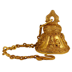 Brass Ganesha Hanging Bell with Chain Hanging image 0