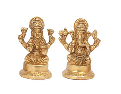 Brass Laxmi Ganesh Religious Idol image 0