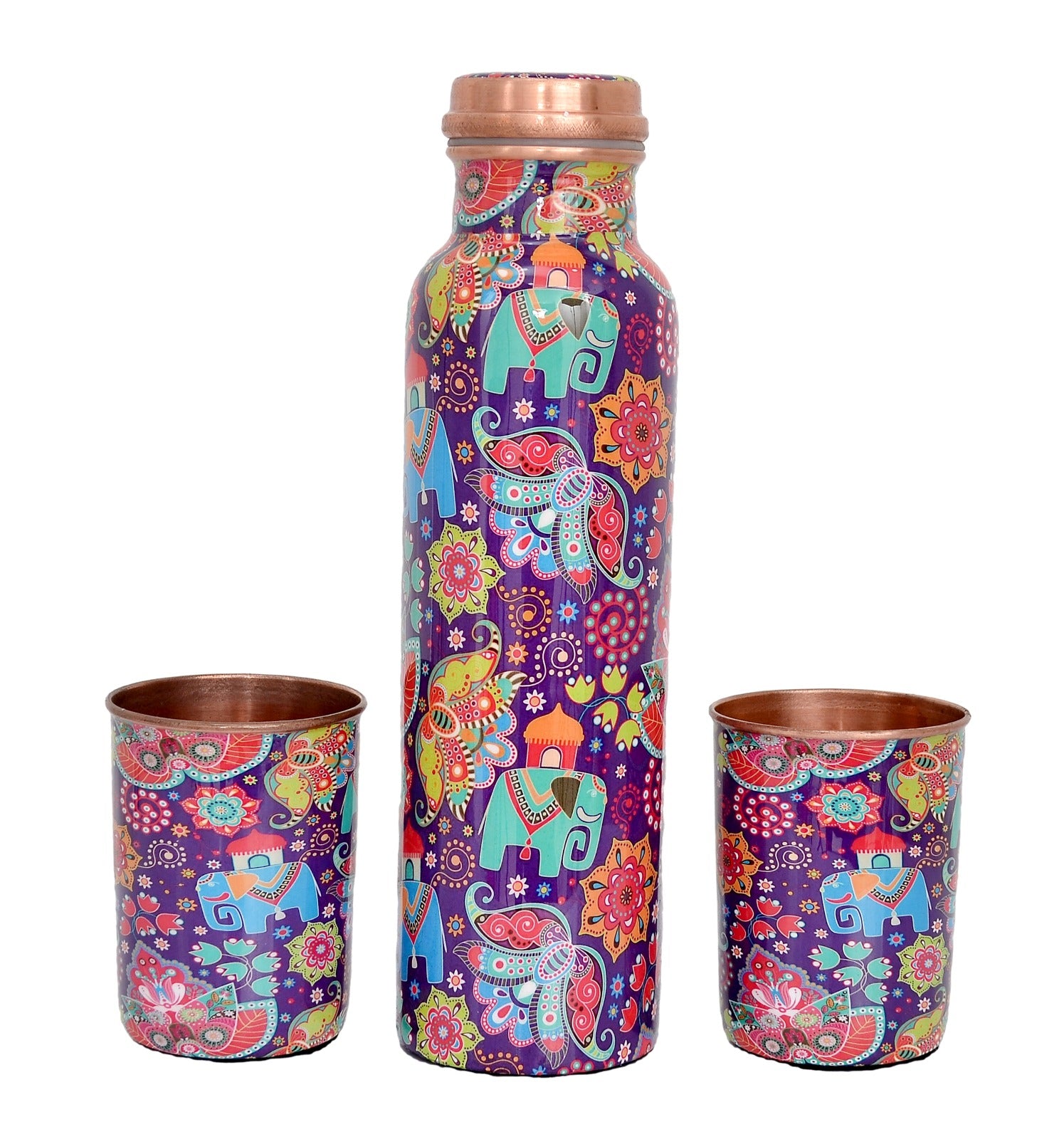 Copper Water Bottle with Two Glasses (Tumblers) image 0