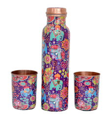 Copper Water Bottle with Two Glasses (Tumblers) image 0