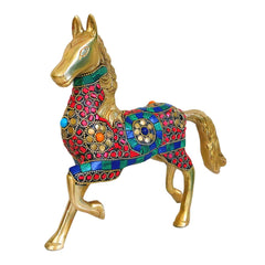 Brass Running Horse Showpiece image 0