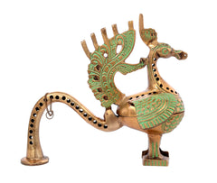 Brass Lobanan Dhoop Dani Incense Holder with Peacock image 0