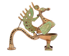 Brass Lobanan Dhoop Dani Incense Holder with Peacock image 1