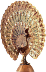 Brass Dancing Peacock-10cm image 0