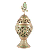 Brass Loban Dhoop Dani with Peacock Incense Dhoop Burner image 0