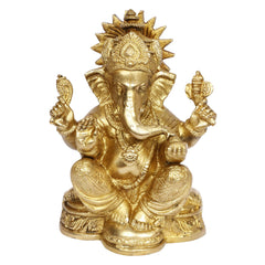 Brass Sitting Ganesha Ganpati Idol image 0