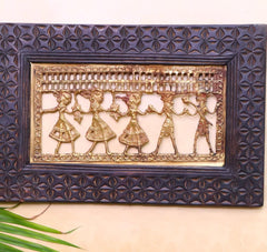 Bastar Art Wall Hangings/Brass Dhokra Art Frame(Size8x9) image 0