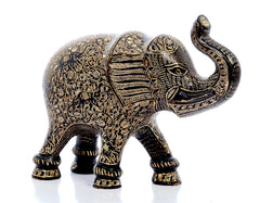 Brass Elephant with Bidri Art image 0