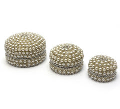 Metal Hand Made Jewellery Box with Pearl Work image 0