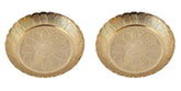 Brass Gold Puja Thali with Flower Embossed Design (Size-5 Inch)-Set of 2 image 0