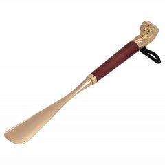 Brass Shoe Horn with Wooden Handle-10" image 0