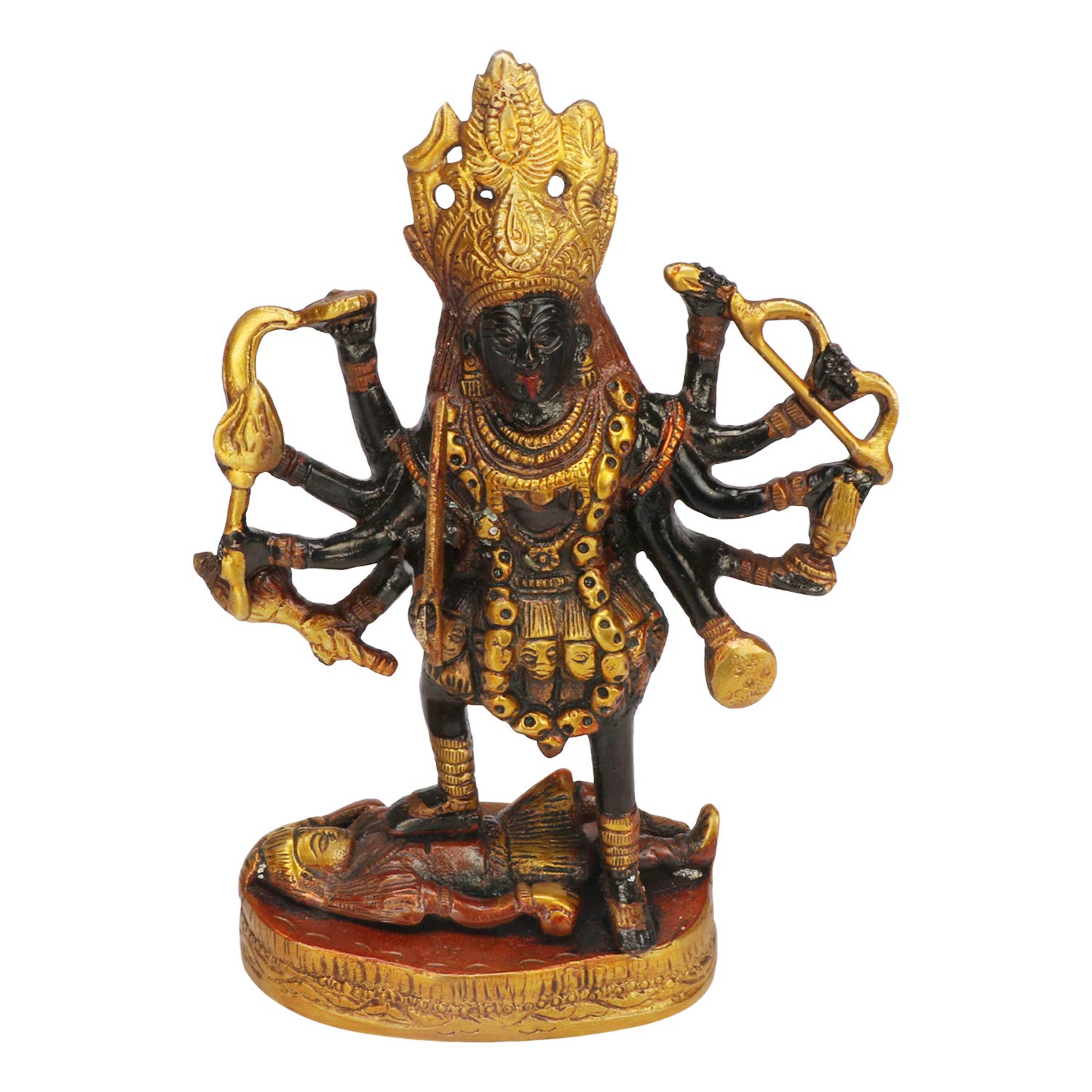 Brass Kaali Maa Goddess Mahakali Kalika Maa Statue image 0