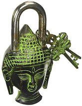 Brass Buddha Padlock with Two Keys image 0