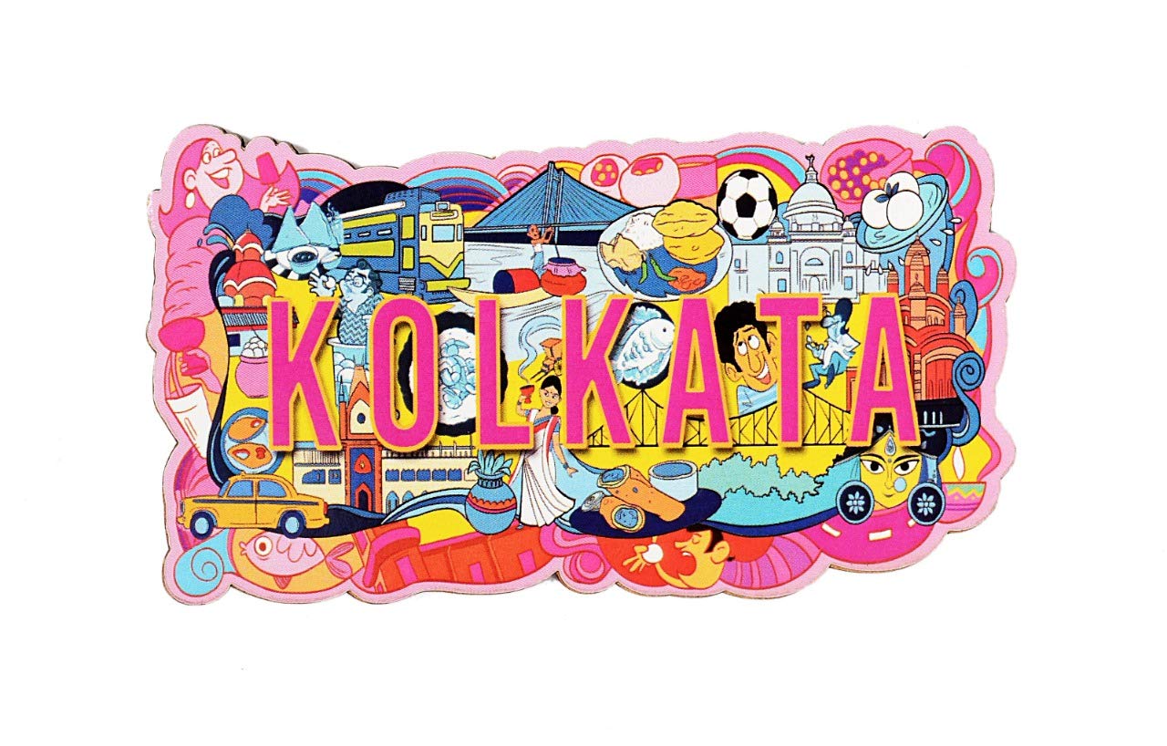 Wooden Fridge Magnet-Kolkatta image 0