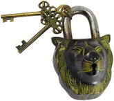 Lion Shape Solid Vintage Style Brass Lock image 0