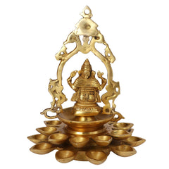Brass Ganesh Deepak Deepam with Bells image 3