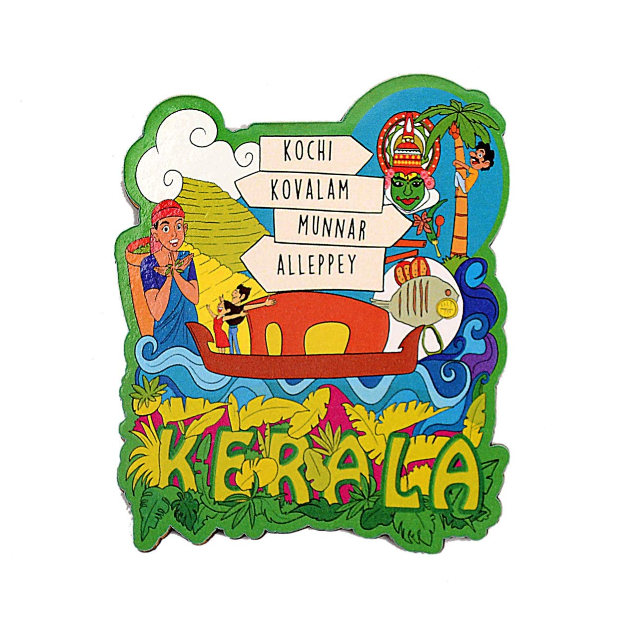Wooden Fridge Magnet-Kerala image 0