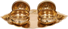 Brass Supari Plate Kum Kum Holder Puja Thali image 1