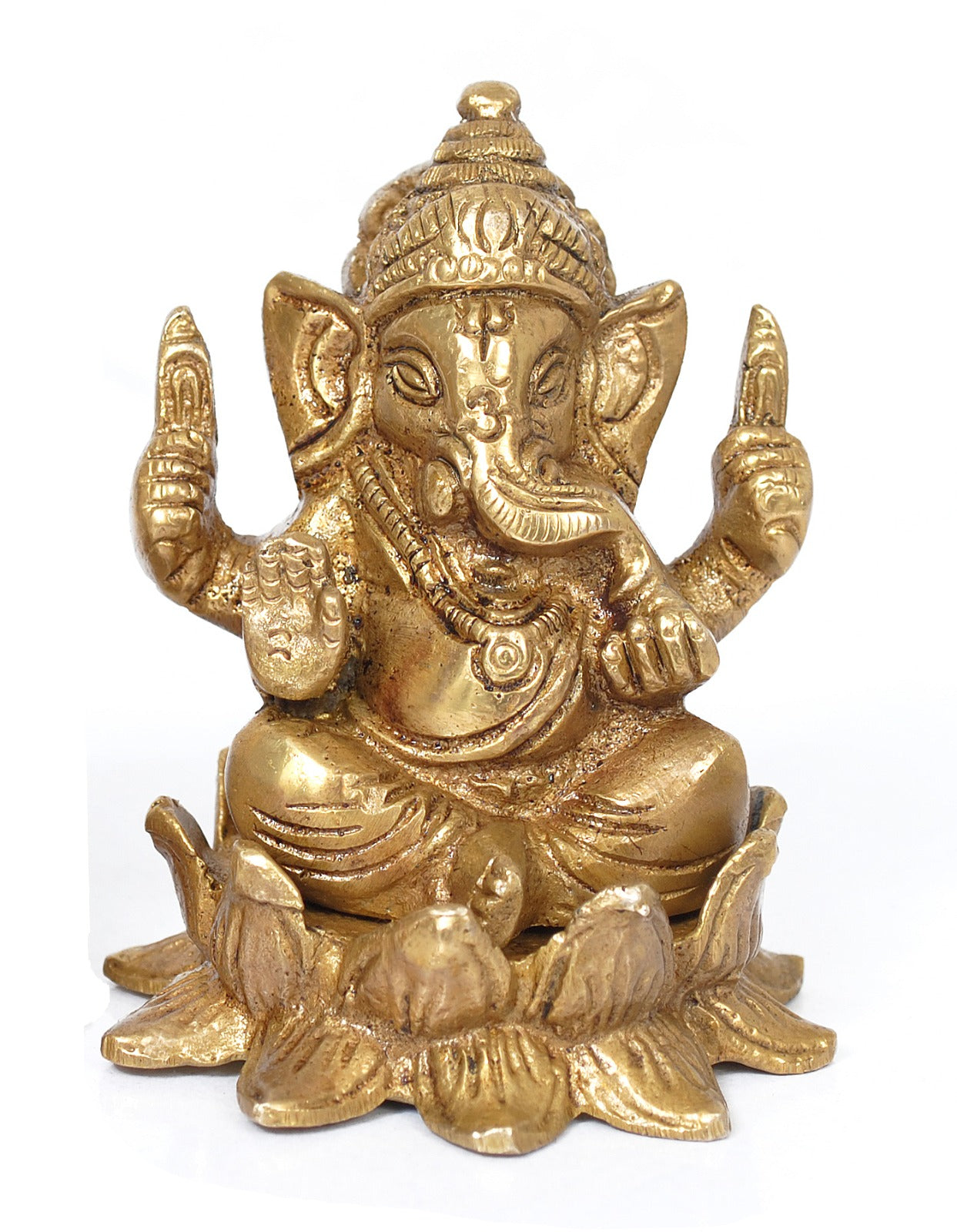 Brass Lord Ganesha Religious Idol image 0