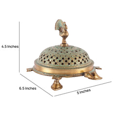 Brass Peacock Incense Burner Lobandan image 1