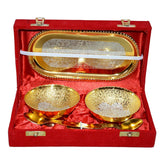 Gold Plated Metal Bowl Set of 5 Pcs with Box Packing image 0