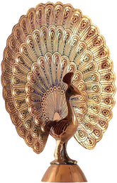 Brass Dancing Peacock-14cm image 0