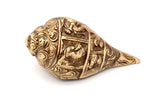 Brass Carving Shankh with Ganesha Carvings image 0