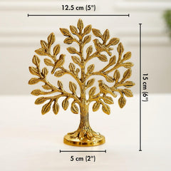 100% Pure Brass (6 inch) Kalpvriksh Tree with Birds | Good Luck Gift