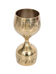 Brass Peg Measurer,30/60 ml Jigger, Double Side Peetal Measuring Cup