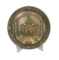 Souvenir Metal Taj Mahal Agra India Plate