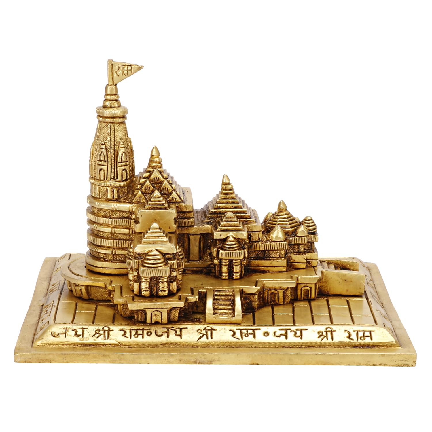 Brass Ayodhya Ram Mandir Showpiece (7Inch) image 0