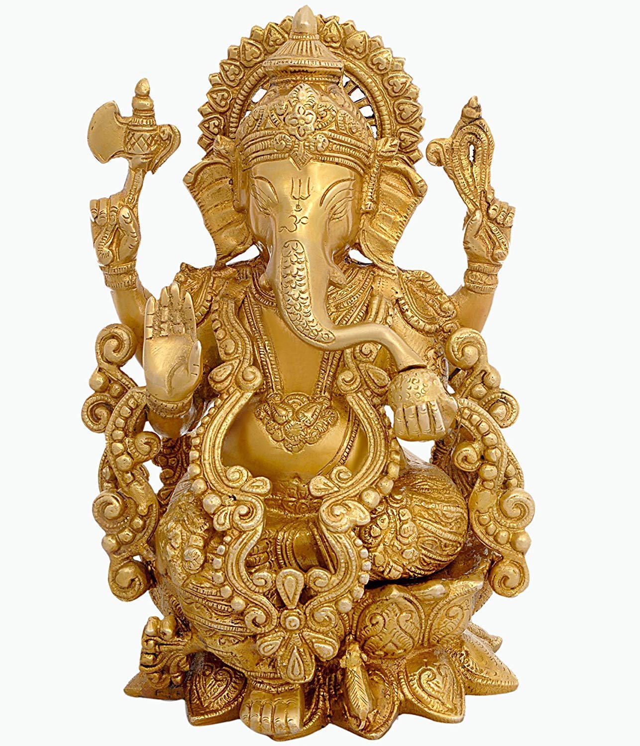 Brass Ganesha Bhagwan Murti-12.5" image 0
