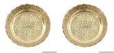 Brass Gold Puja Thali with Flower Embossed Design (Size-5 Inch)-Set of 2 image 0