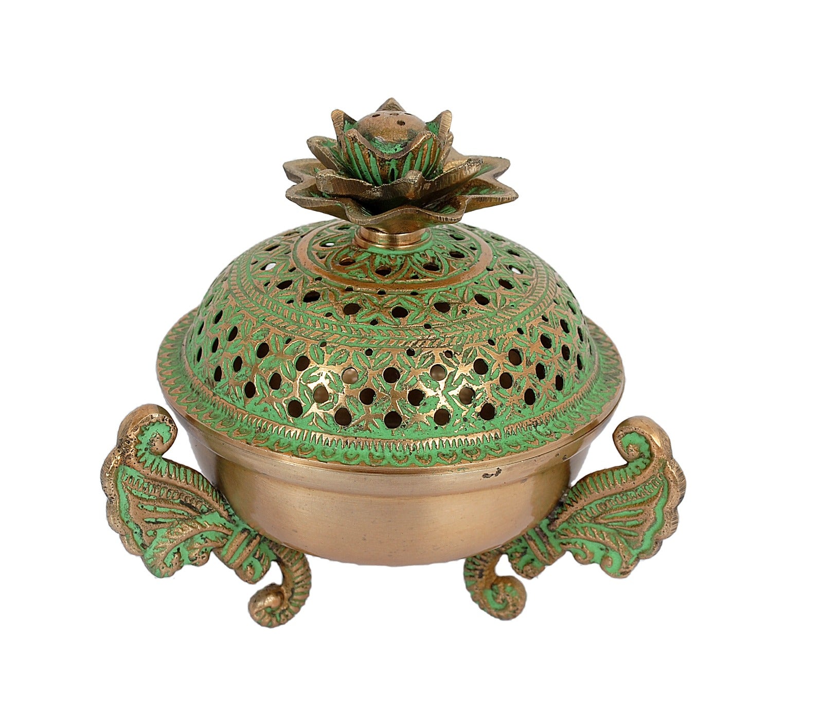 Brass Loban Dhoop Dani with Incense Holder image 0