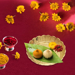 Brass Pooja Plate (Size-6 Inch) image 1