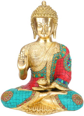 Brass Buddha Statue 12Inch image 0