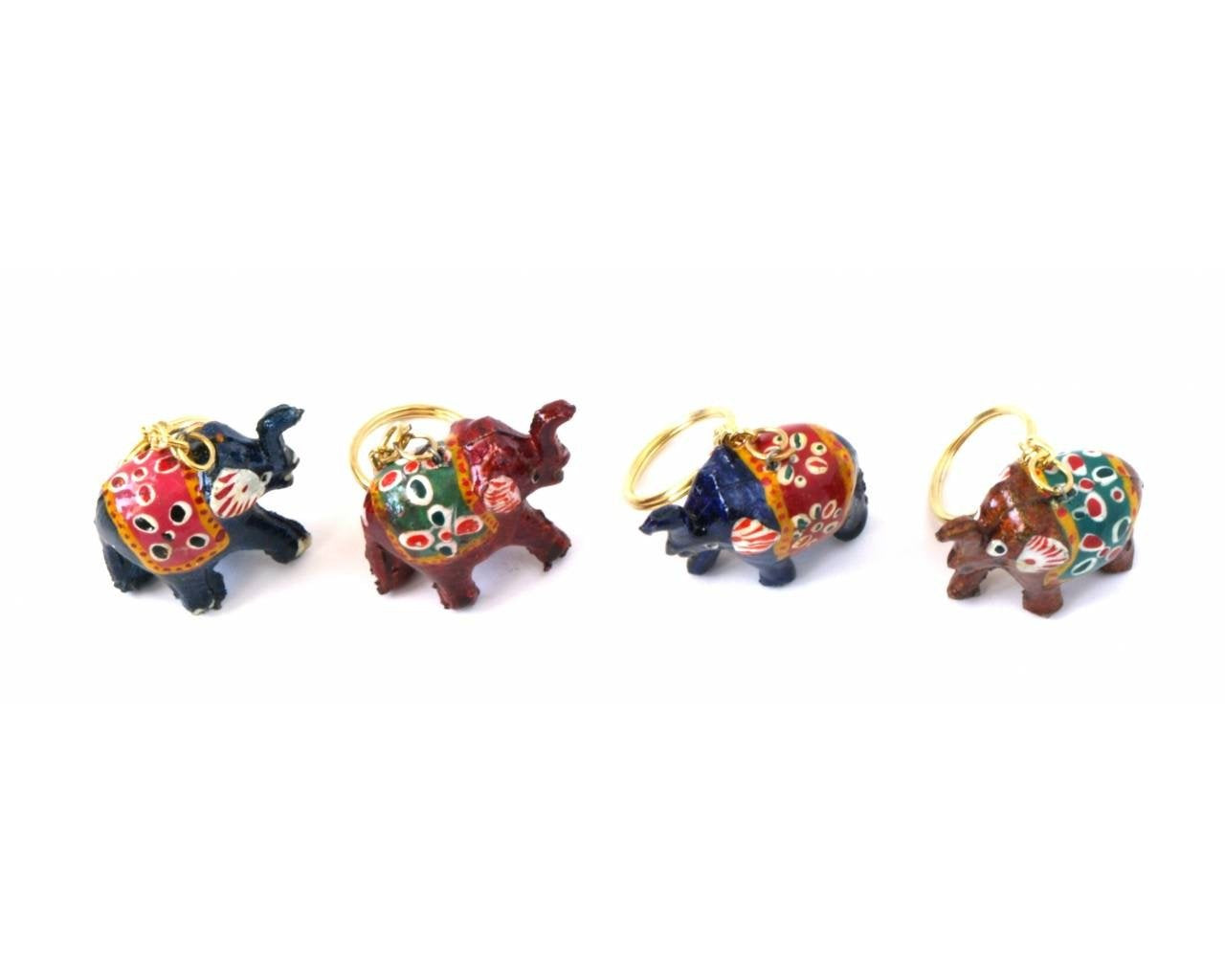 Multicolour Elephant Keychains-Set of 4 Pieces image 0
