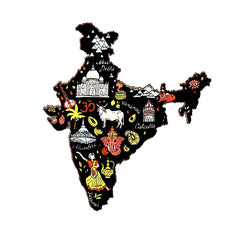 Wooden Fridge Magnet-Map of India image 0