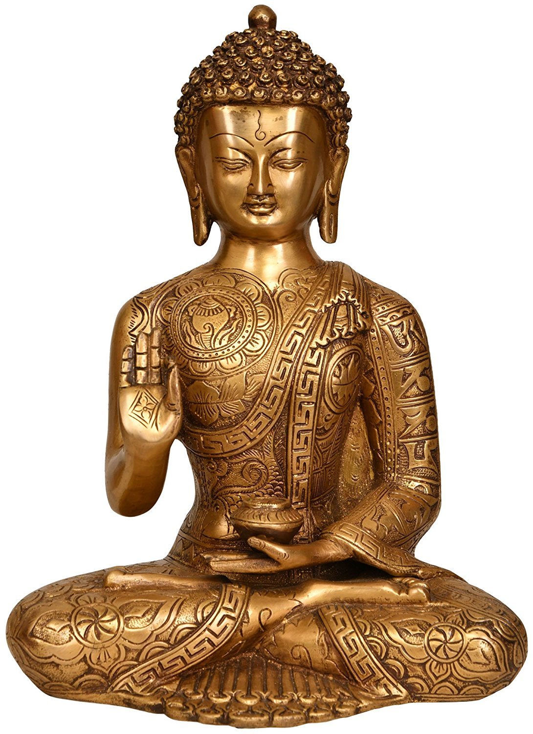 Brass Buddha Statue 12Inch image 0