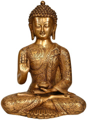Brass Buddha Statue 12Inch image 0