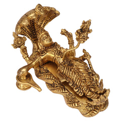 Brass Lord Vishnu Bhagwan Resting on Sheshnag image 1