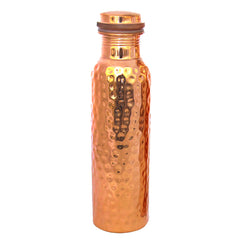 Hammered Copper Water Bottle,750 ML image 0