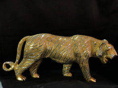 Metal Tiger Figure with Carvings image 0