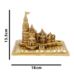 Brass Ayodhya Ram Mandir Showpiece (7Inch) image 3