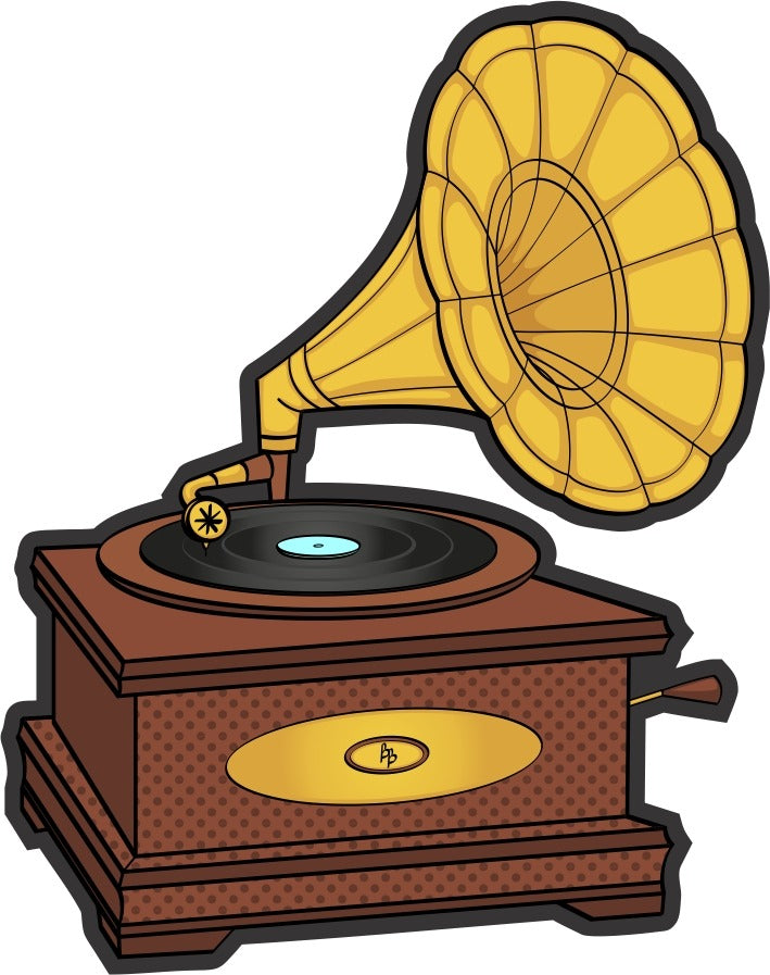 Wooden Fridge Magnet-Gramophone image 0