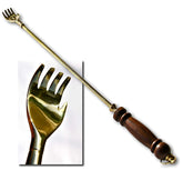 Brass Back Scratcher with Wooden Handle-19" image 0